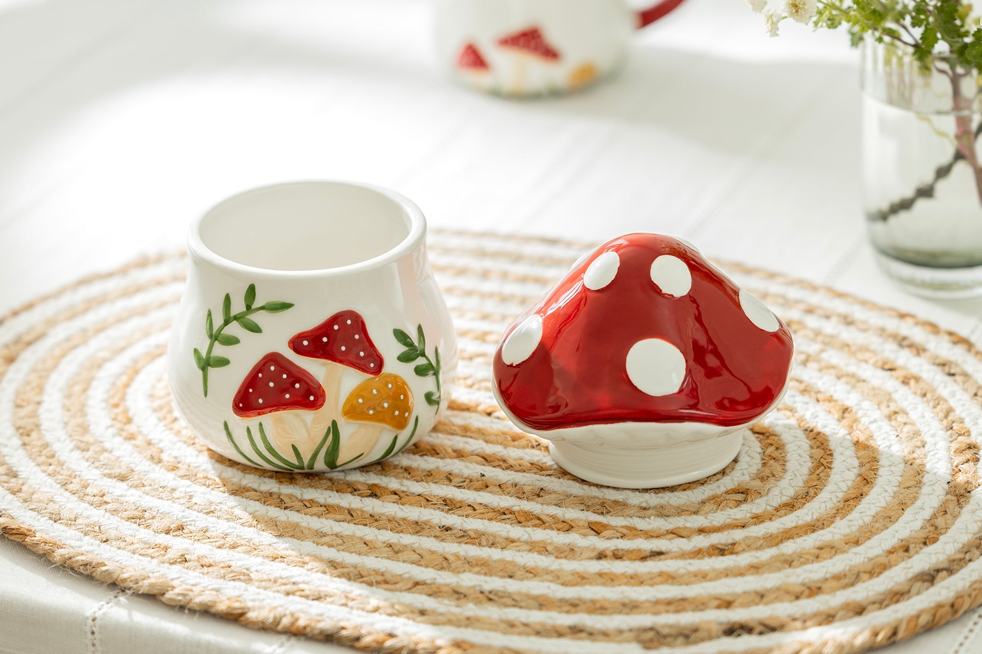 Fairytale Red Mushroom 6.25" Medium Size Canister