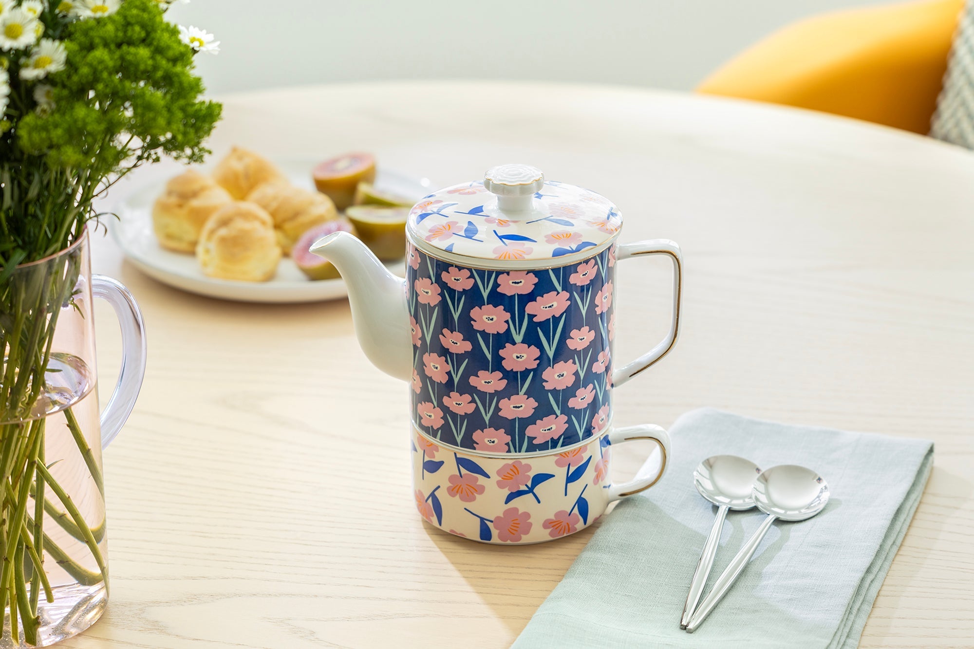 Pink Blossom Tea/Coffee For One Set
