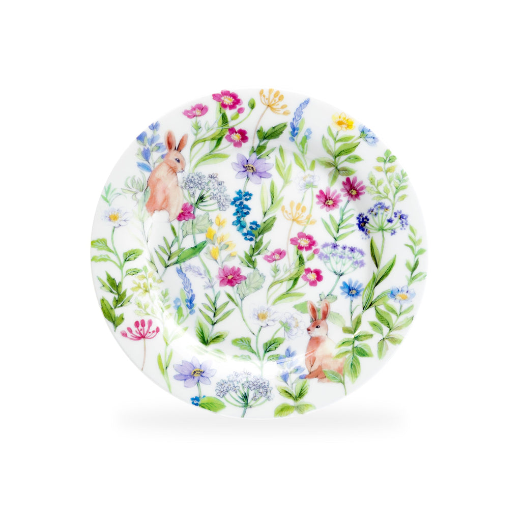 7.5" Bunny Meadow Bone China Dessert Plate Set of 4