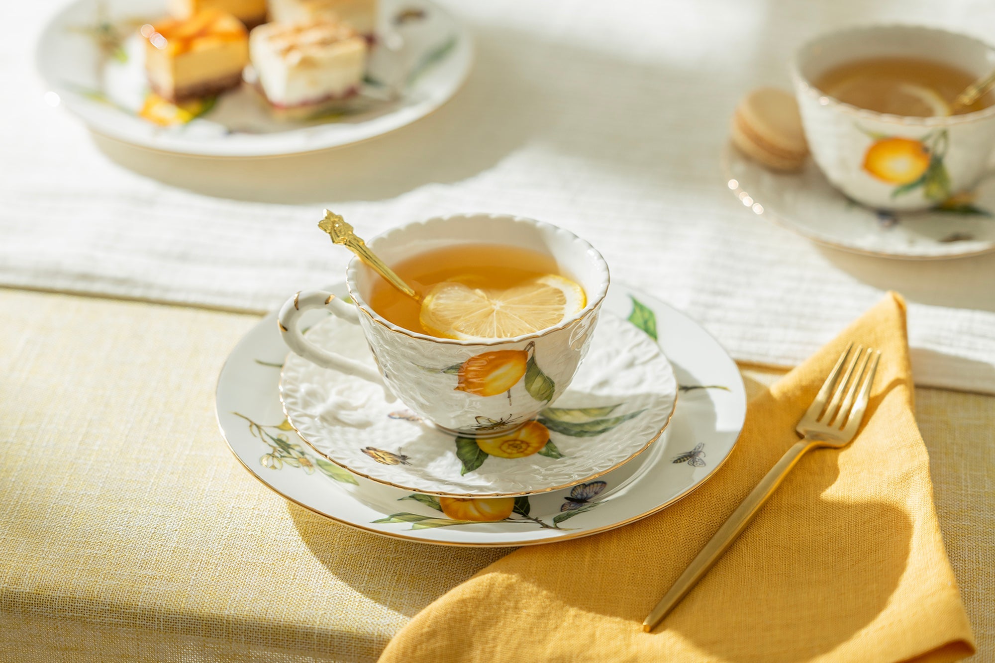 Lemon Bee Fine Porcelain Cup and Saucer