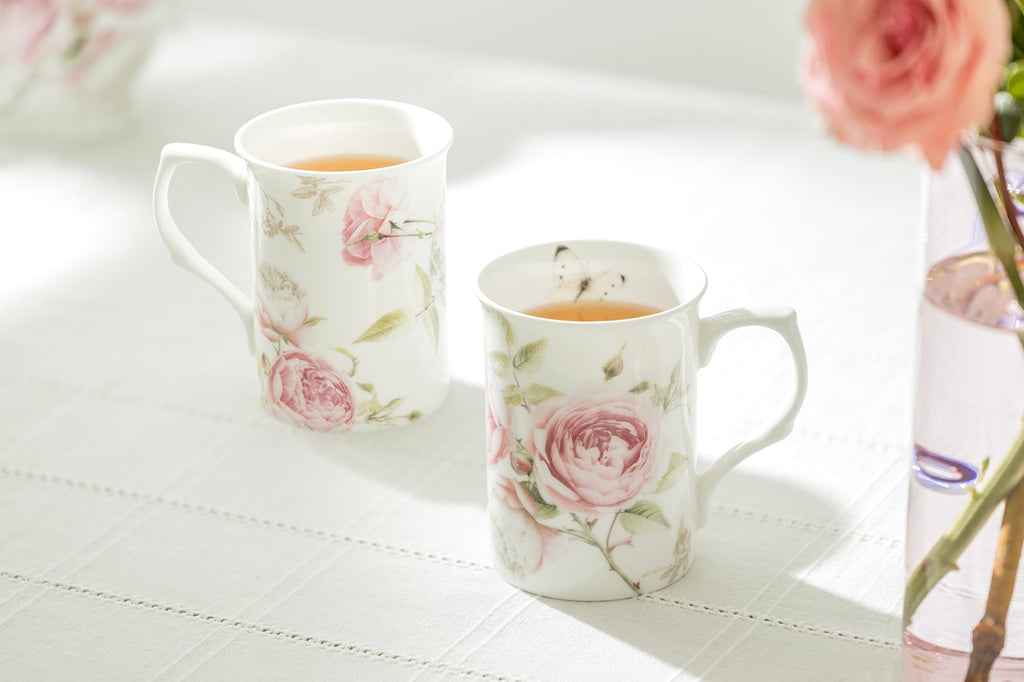 Beau Rose and Butterfly Bone China Mug