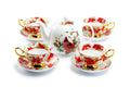 Cardinal Poinsettia Gold Bone China Tea Set
