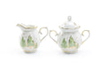 Christmas Pine Trees Fine Porcelain Sugar & Creamer Set