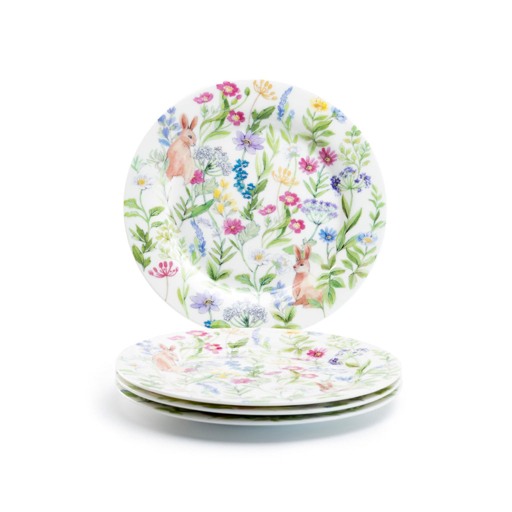 7.5" Bunny Meadow Bone China Dessert Plate Set of 4