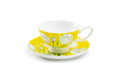 Tulip Yellow Bone China Tea Cup and Saucer