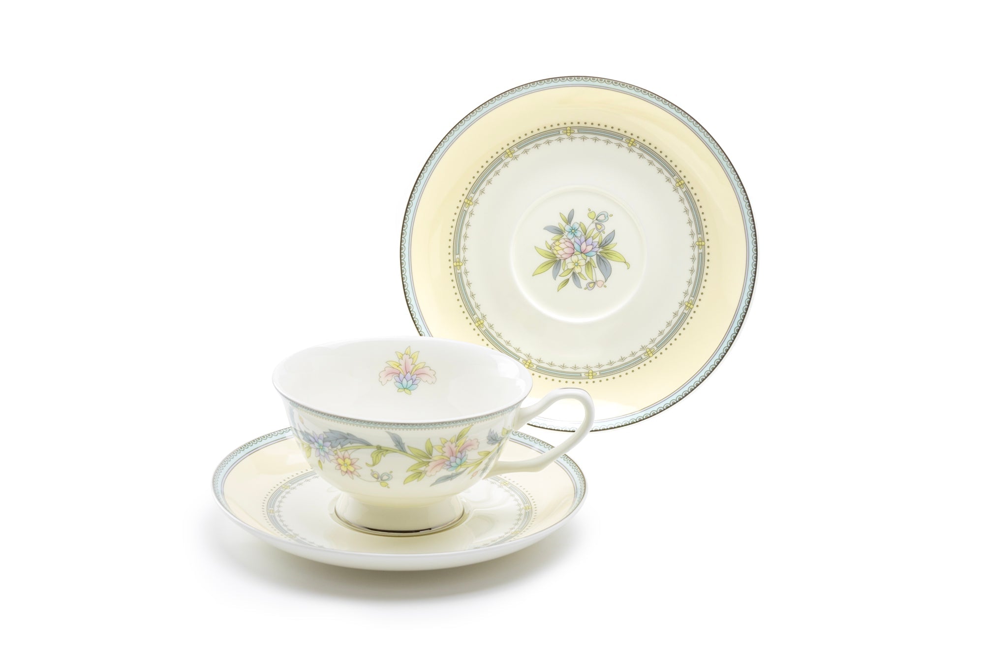 Lotus Garden Bone China Cup and Saucer
