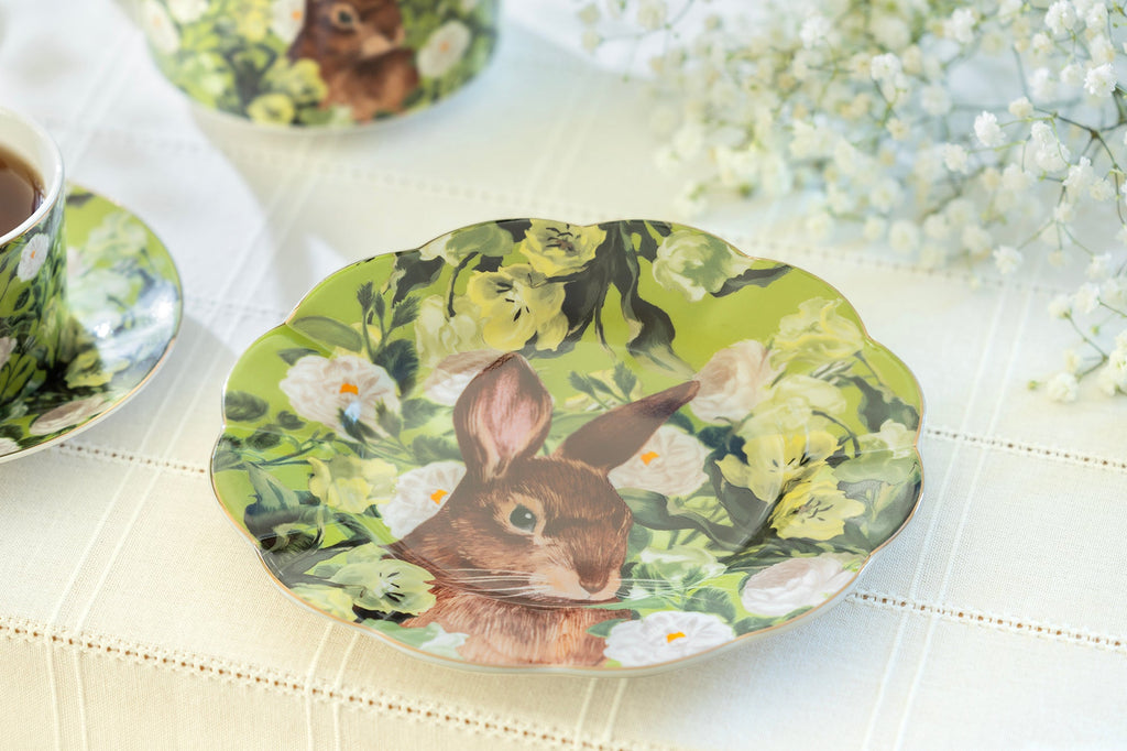 Bunny in Bloom Fine Porcelain Dessert Plate