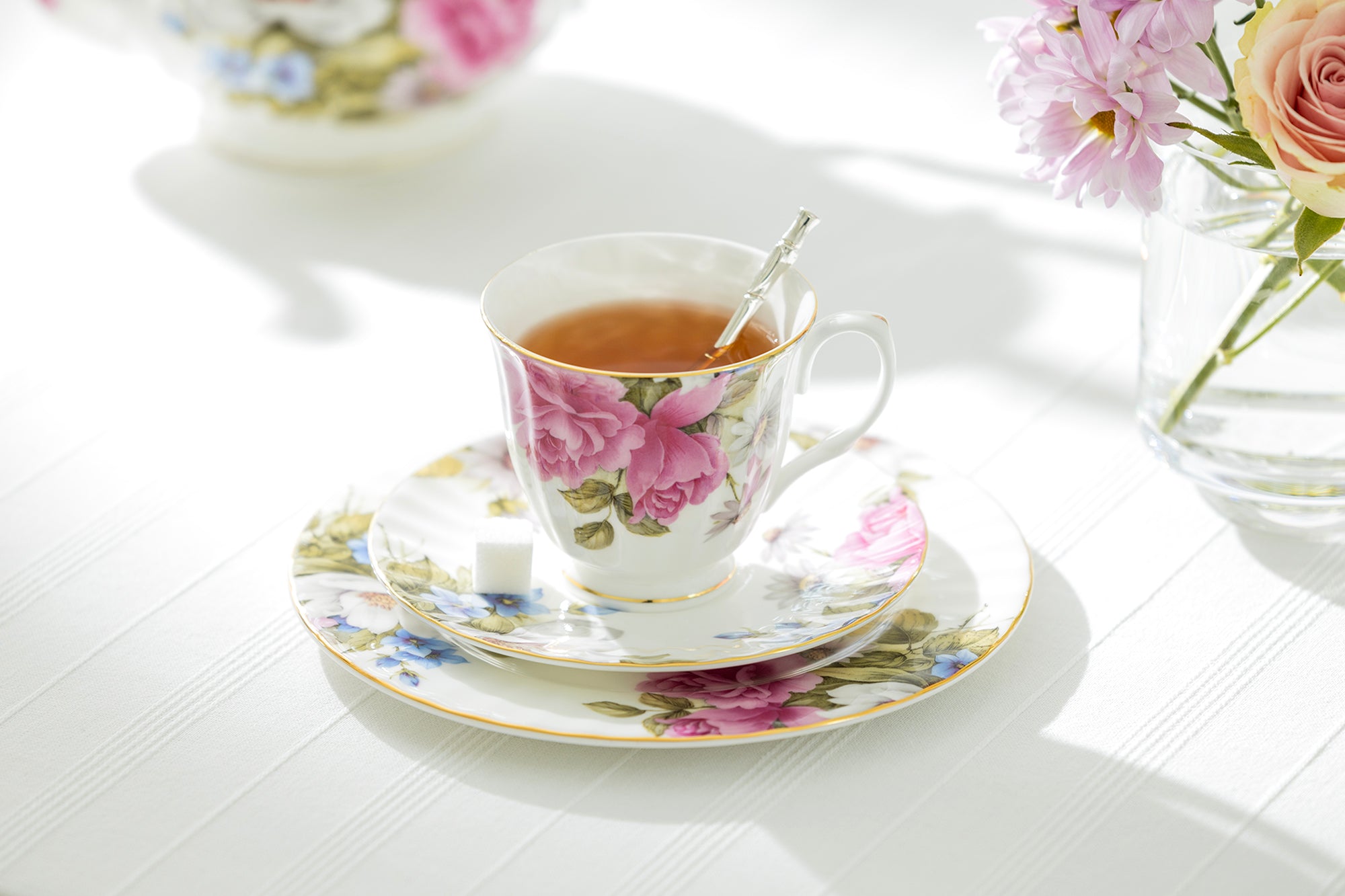 7.75" Grace's Rose Bone China Dessert Plate