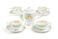Yellow Corn Flowers with Mint Rim Fine Porcelain Tea Set