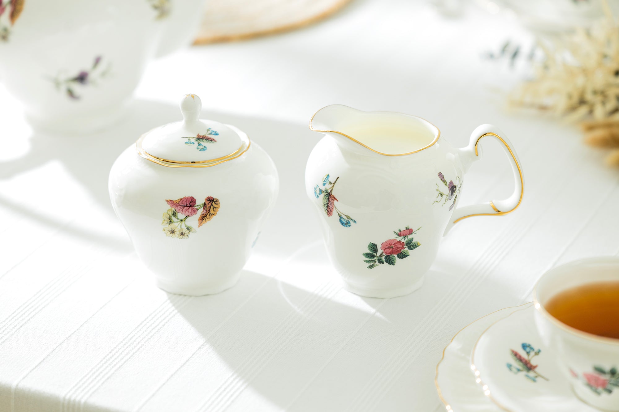Gift Boxed Anna Garden Bone China Sugar & Creamer Set