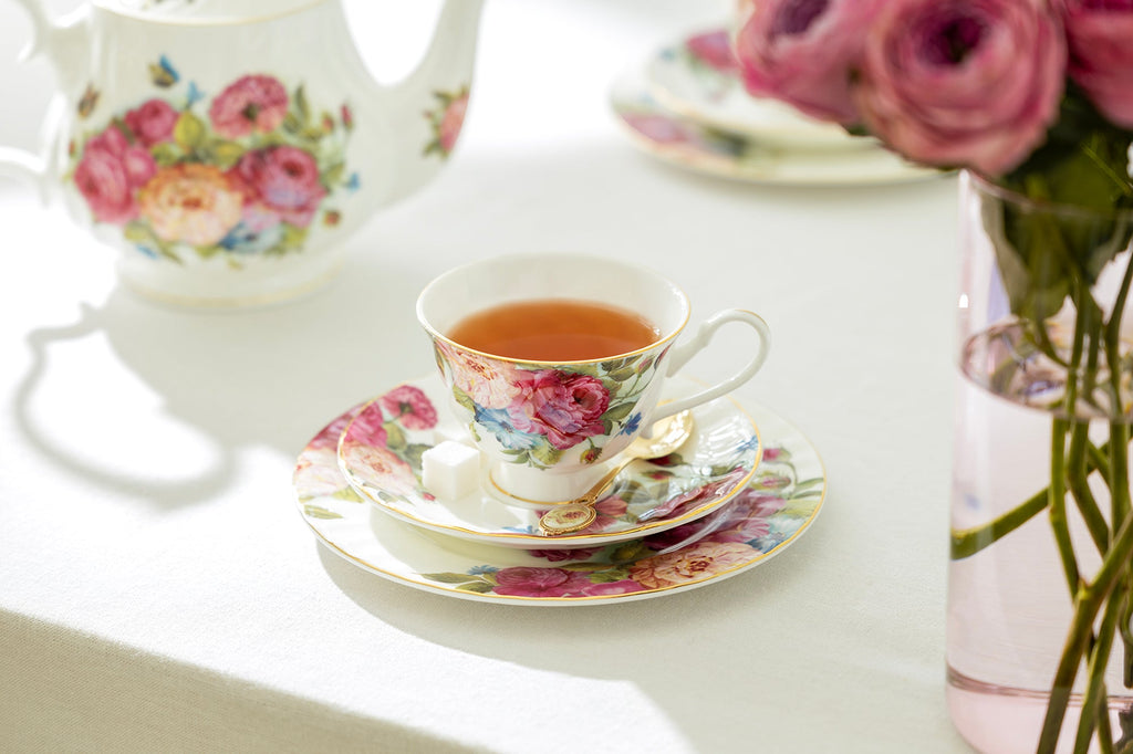 7.75" Sandra's Rose with Butterflies Bone China Dessert Plate
