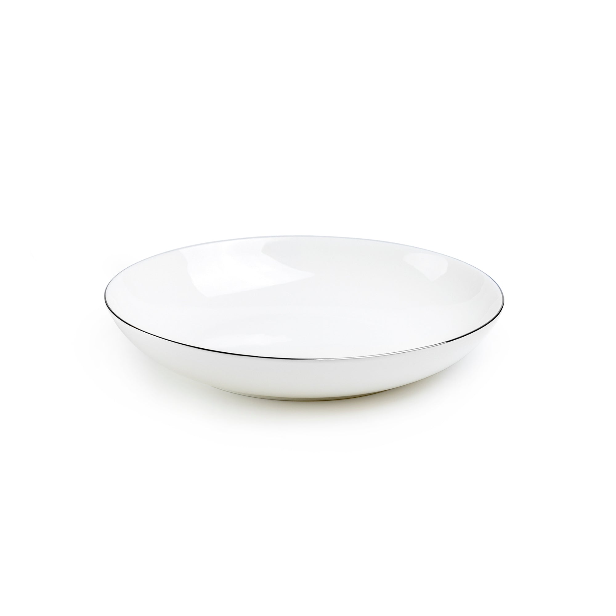 Silver Rim Blanc Bone China Dinner Bowl