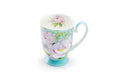 Peony Bloom Blue Bone China Mug