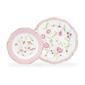 Pink Corn Flowers with Pink Rim Fine Porcelain Dessert/Dinner Plate