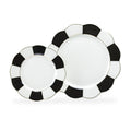 Black and White Scallop Fine Porcelain Dessert/Dinner Plate