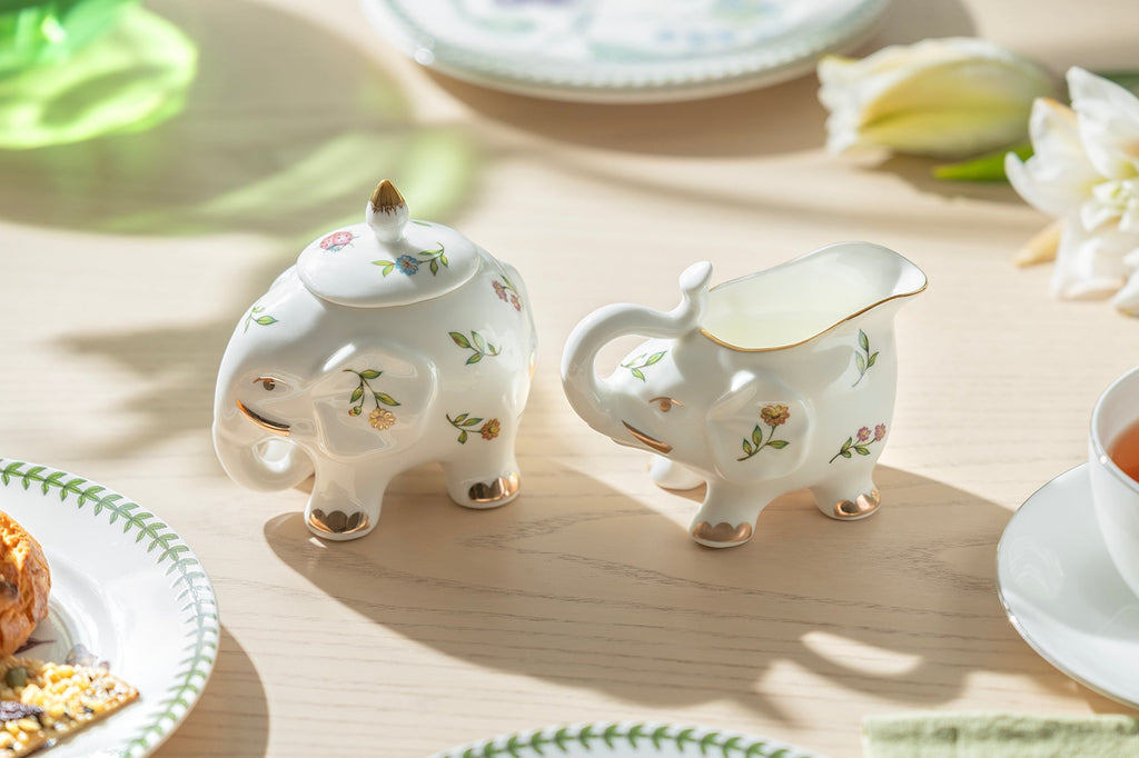 Summer Garden Elephant Fine Porcelain Tea Set