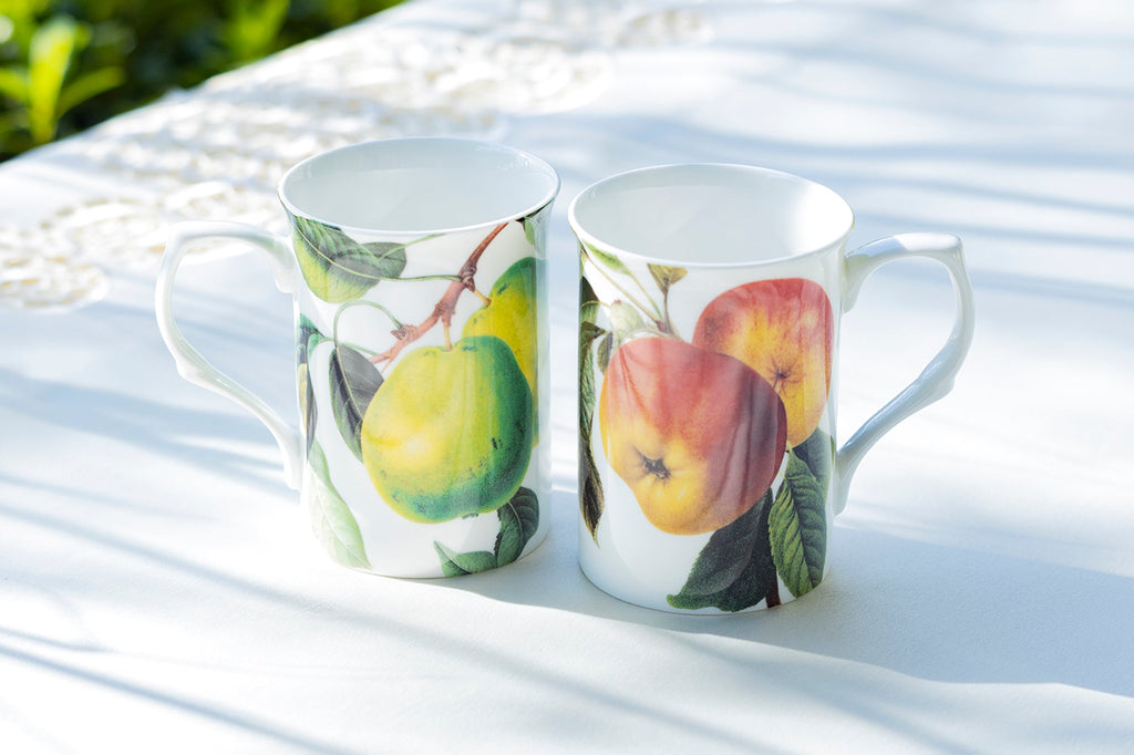 Apple and Pear Bone China Mug Set