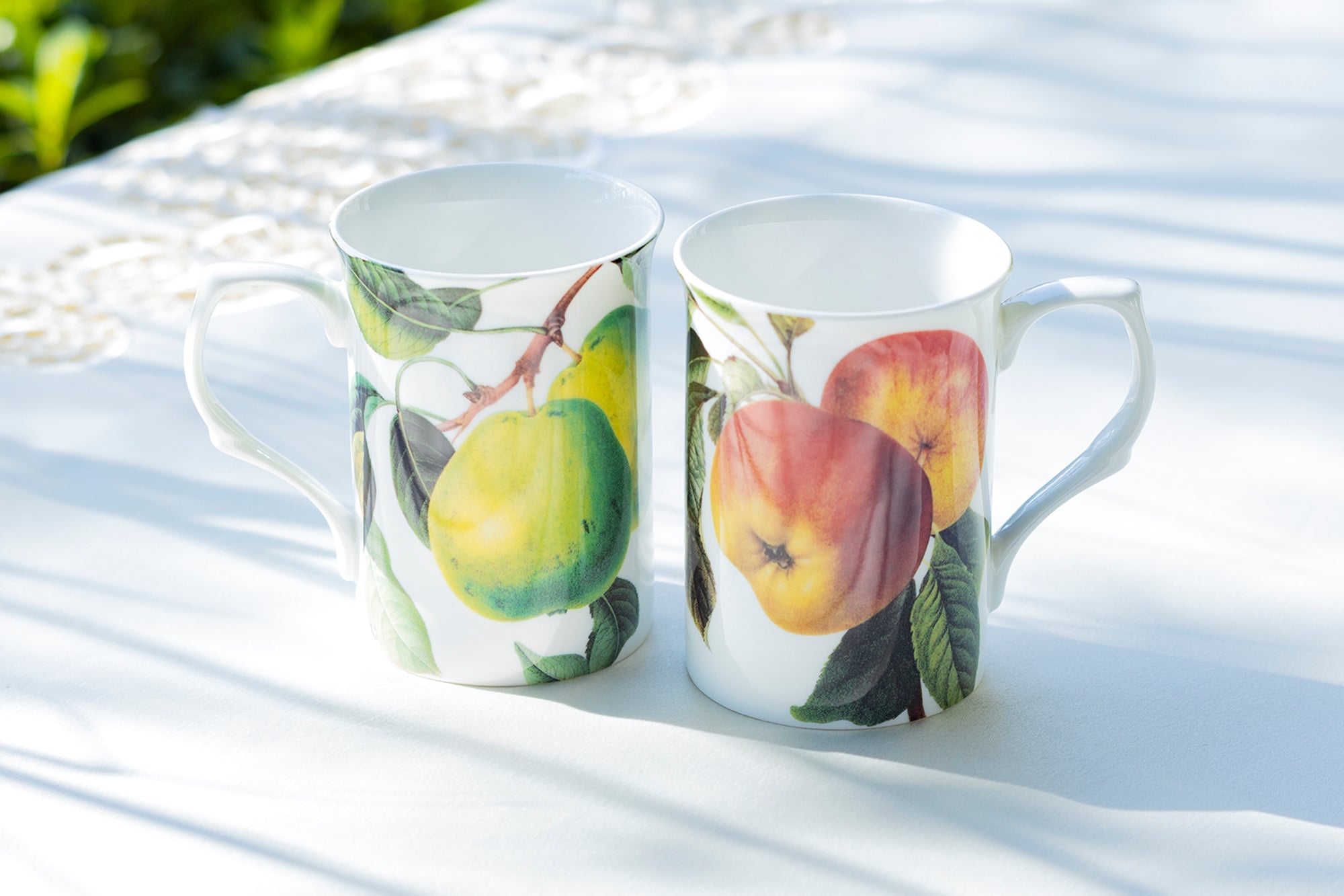 Apple and Pear Bone China Mug Set