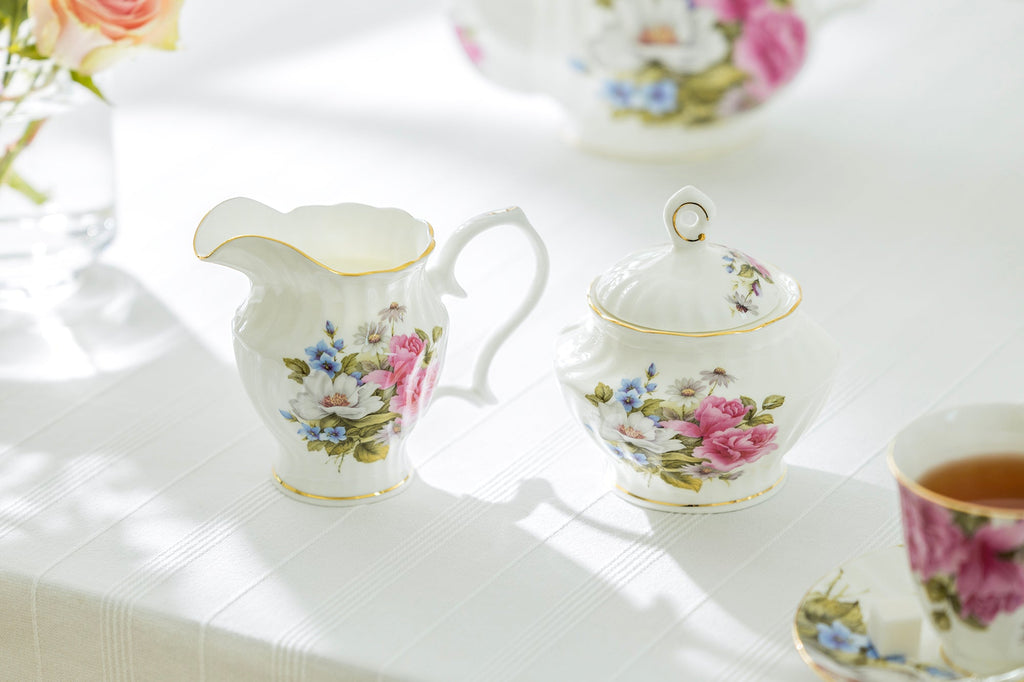 Grace's Rose Bone China 11-Piece Tea Set