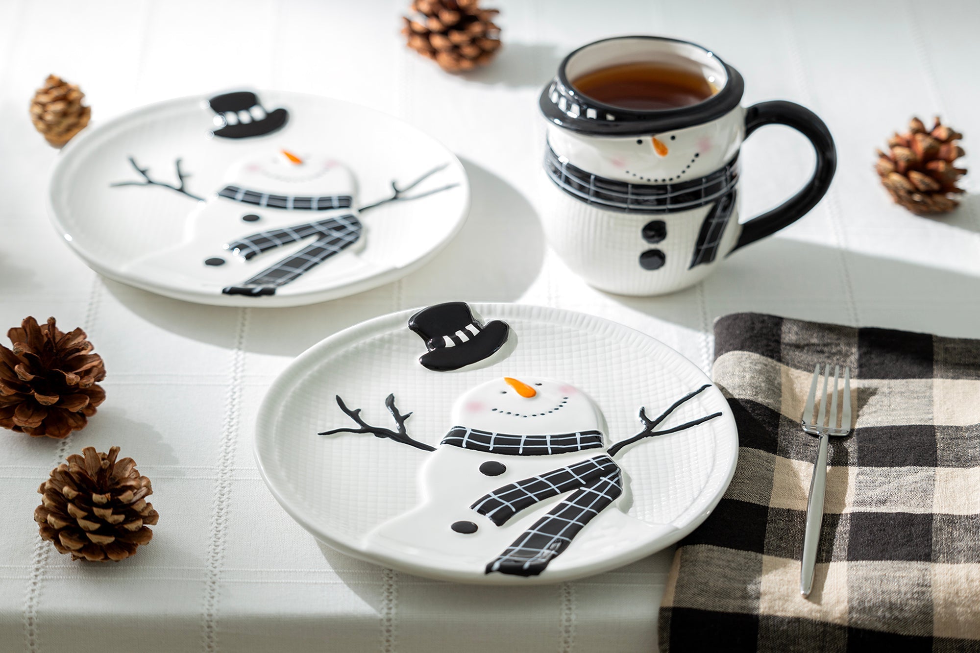 Happy Snowman Dessert/Salad Plate