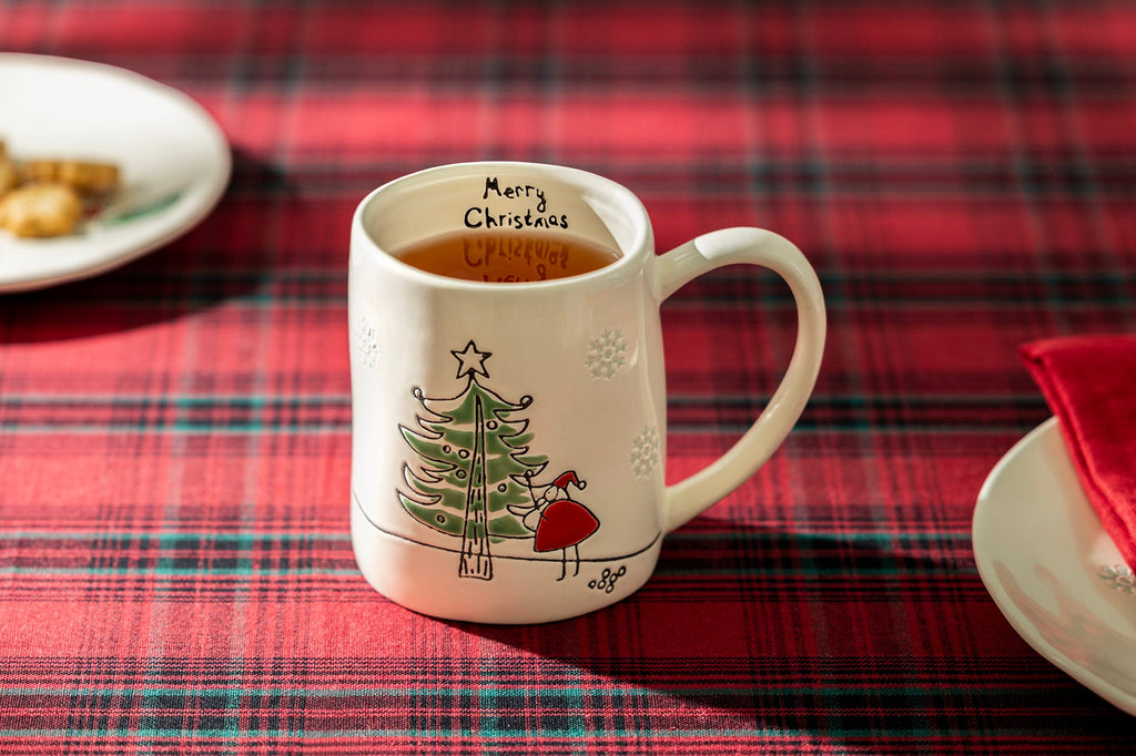 Santa’s Christmas Tree Organic Shape Mug