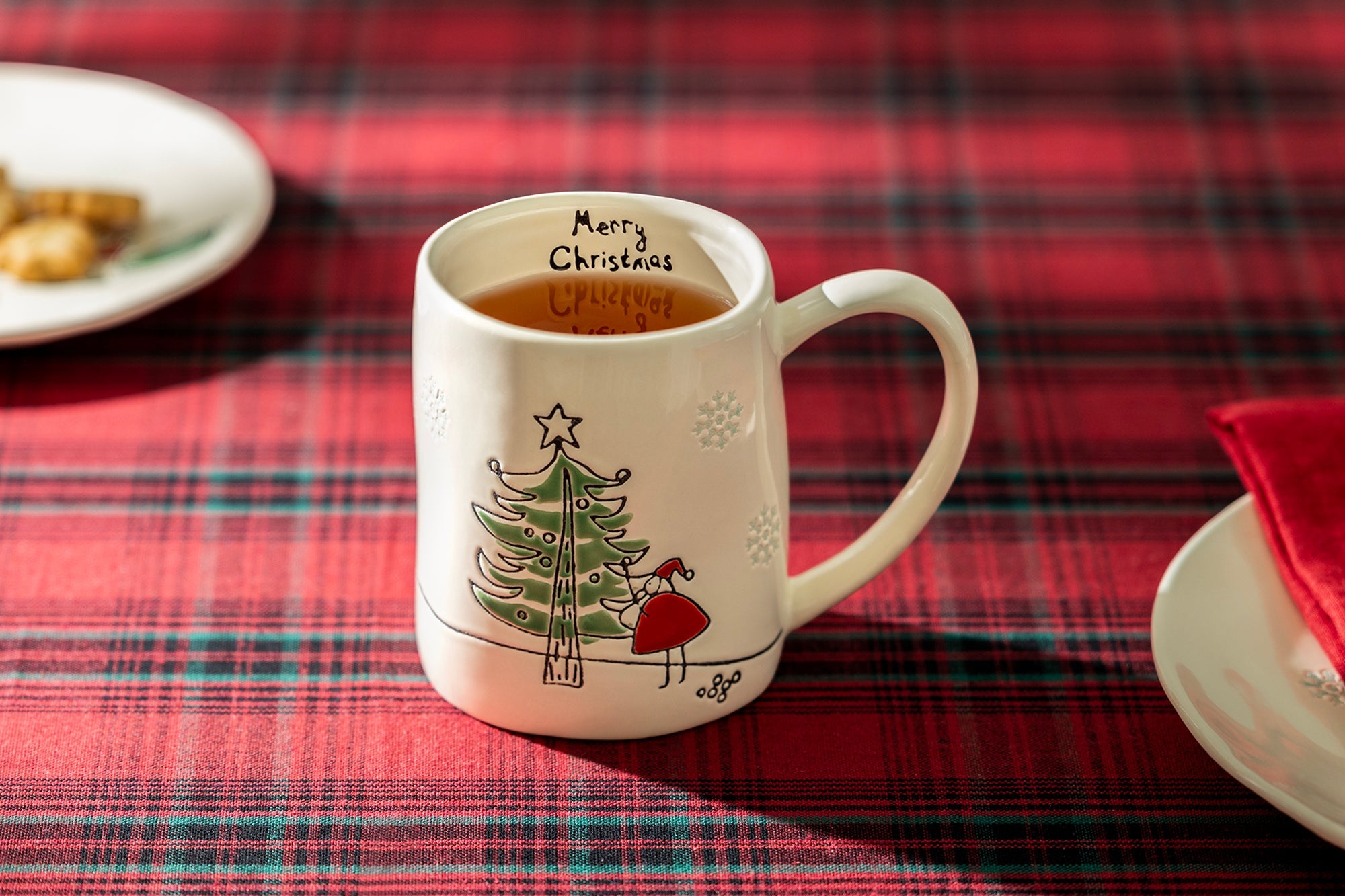 Santa’s Christmas Tree Organic Shape Mug