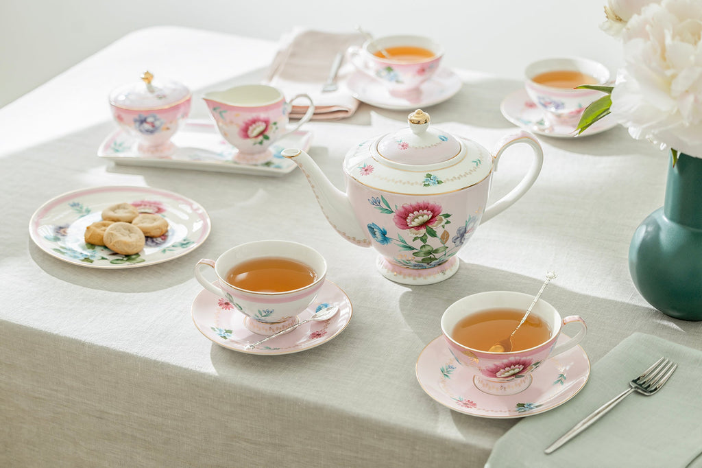 Pink Flower Garden Fine Porcelain Tea Set