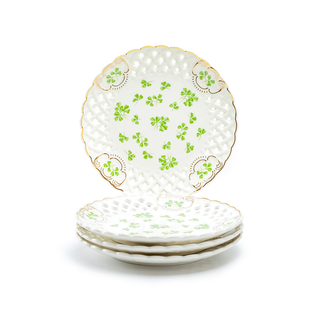 7.5" Shamrock Pierced Fine Porcelain Dessert Plate