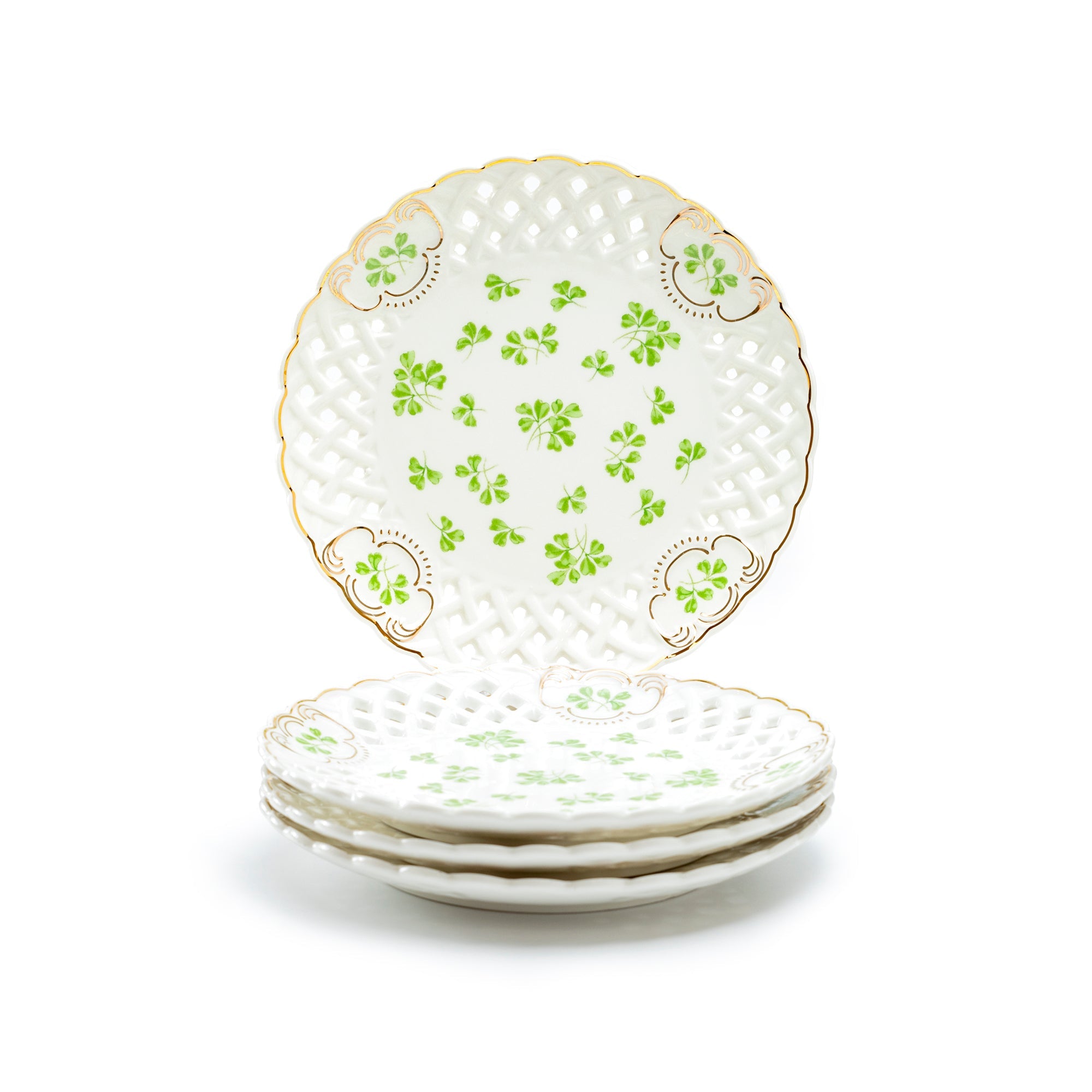 7.5" Shamrock Pierced Fine Porcelain Dessert Plate