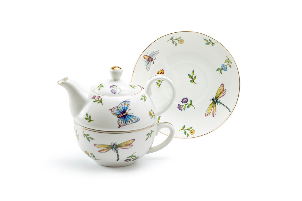Summer Garden Fine Porcelain Tea For One Set