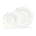 White Gold Scallop Fine Porcelain Dessert/Dinner Plate