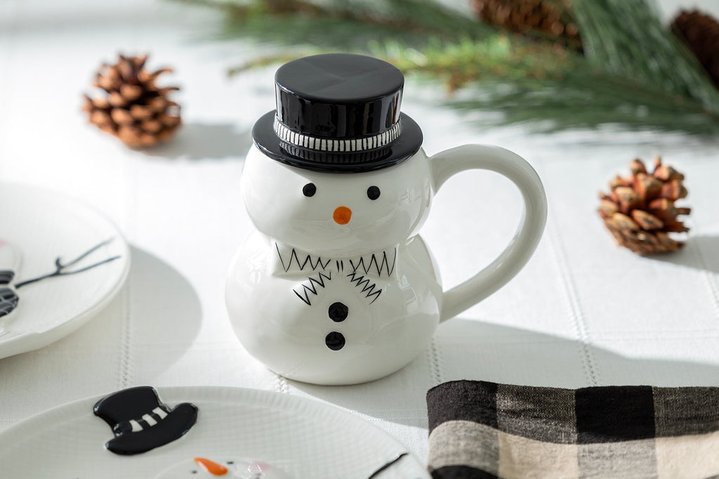 Snowman Coffee Mug with Lid