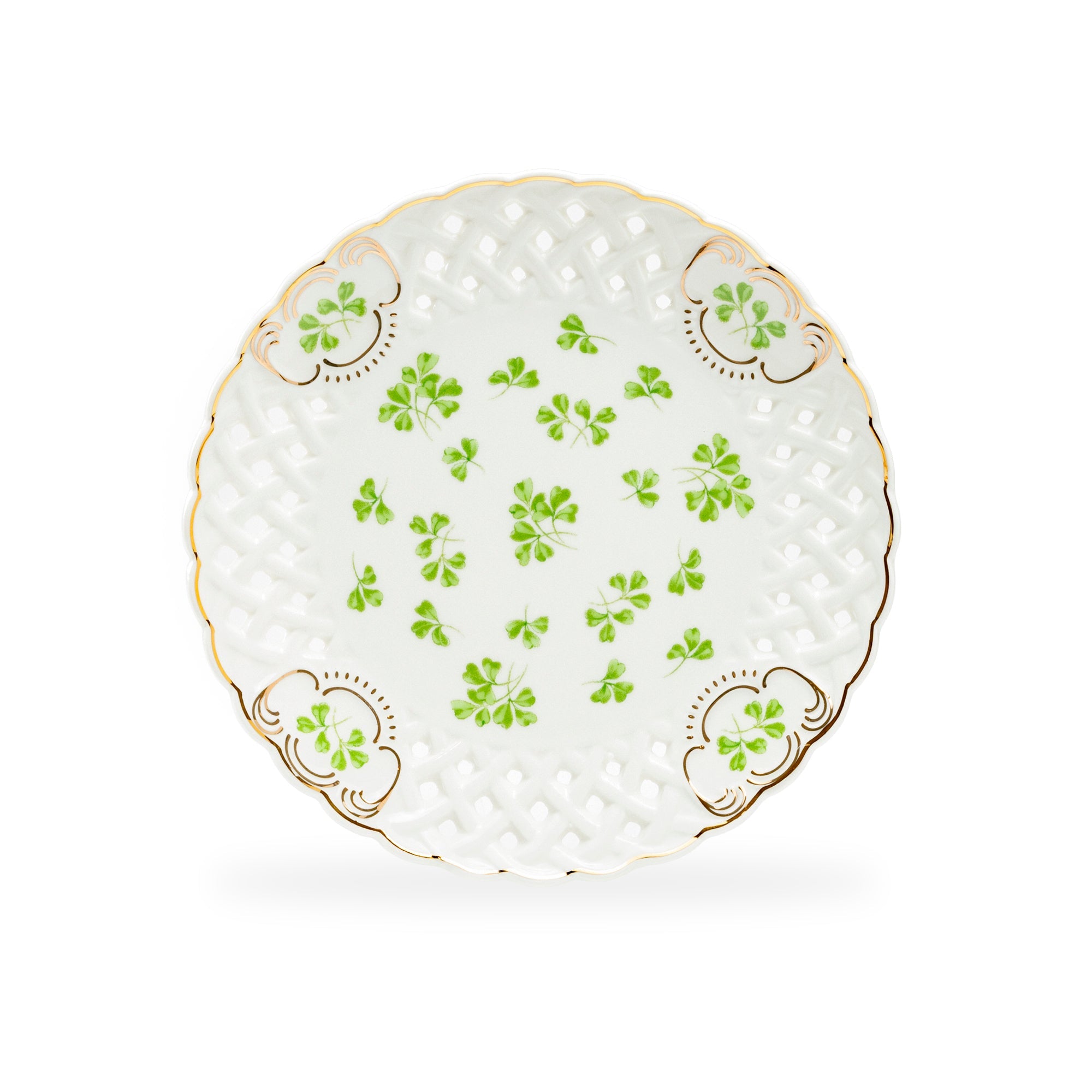 7.5" Shamrock Pierced Fine Porcelain Dessert Plate