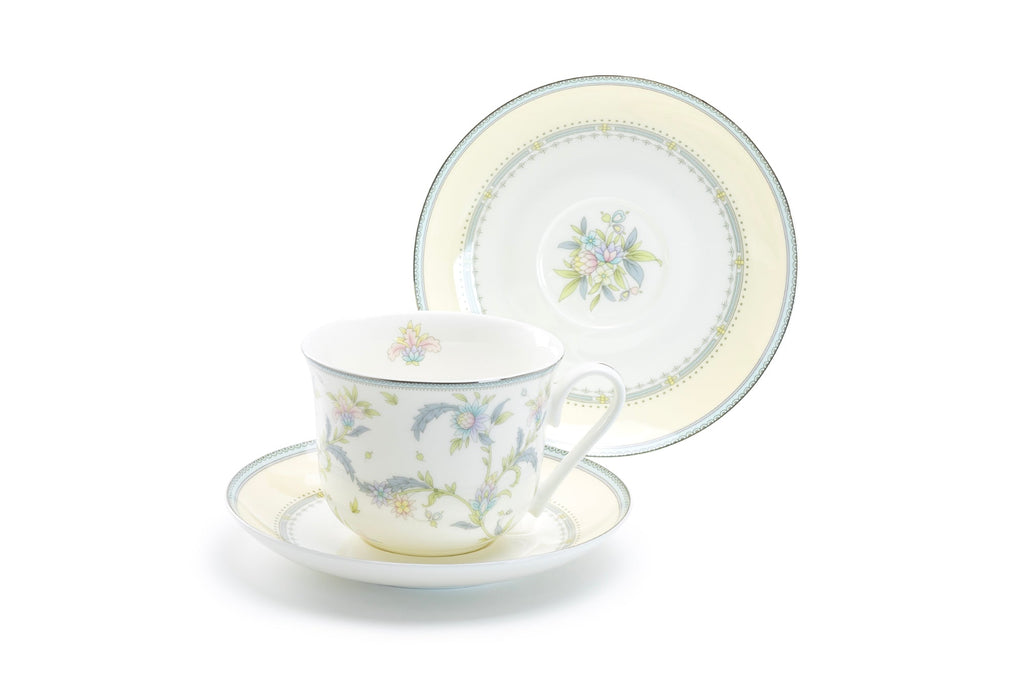 Lotus Garden Bone China Breakfast Jumbo Cup and Saucer