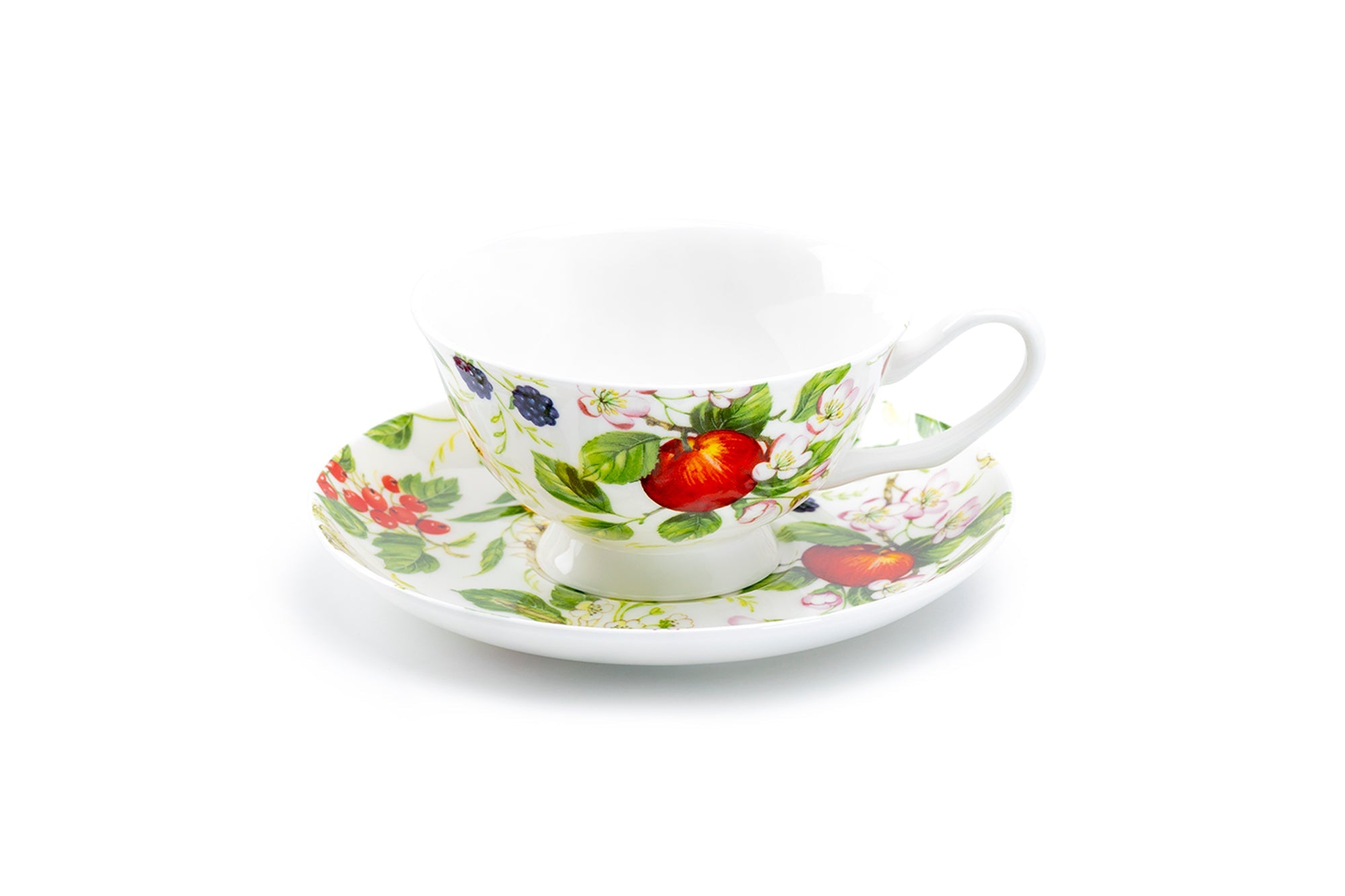 Fruits Garden Bone China Tea Cup and Saucer