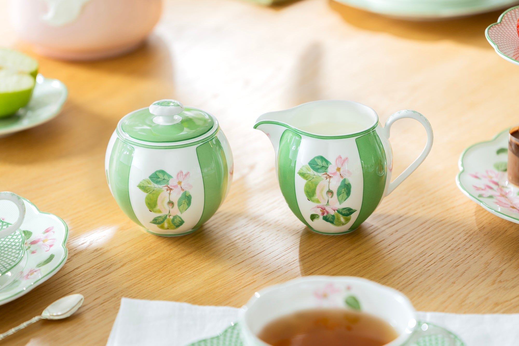 Apple Blossom Bone China Creamer Pitcher with Gift Box