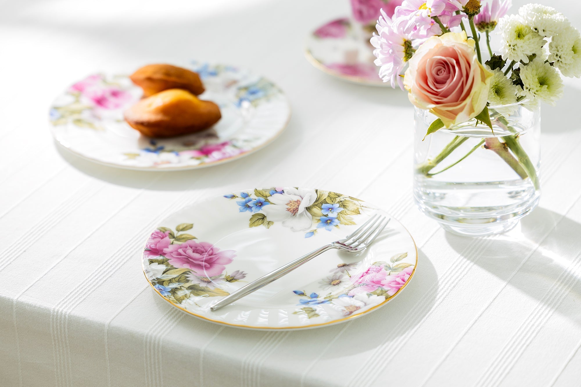 7.75" Grace's Rose Bone China Dessert Plate