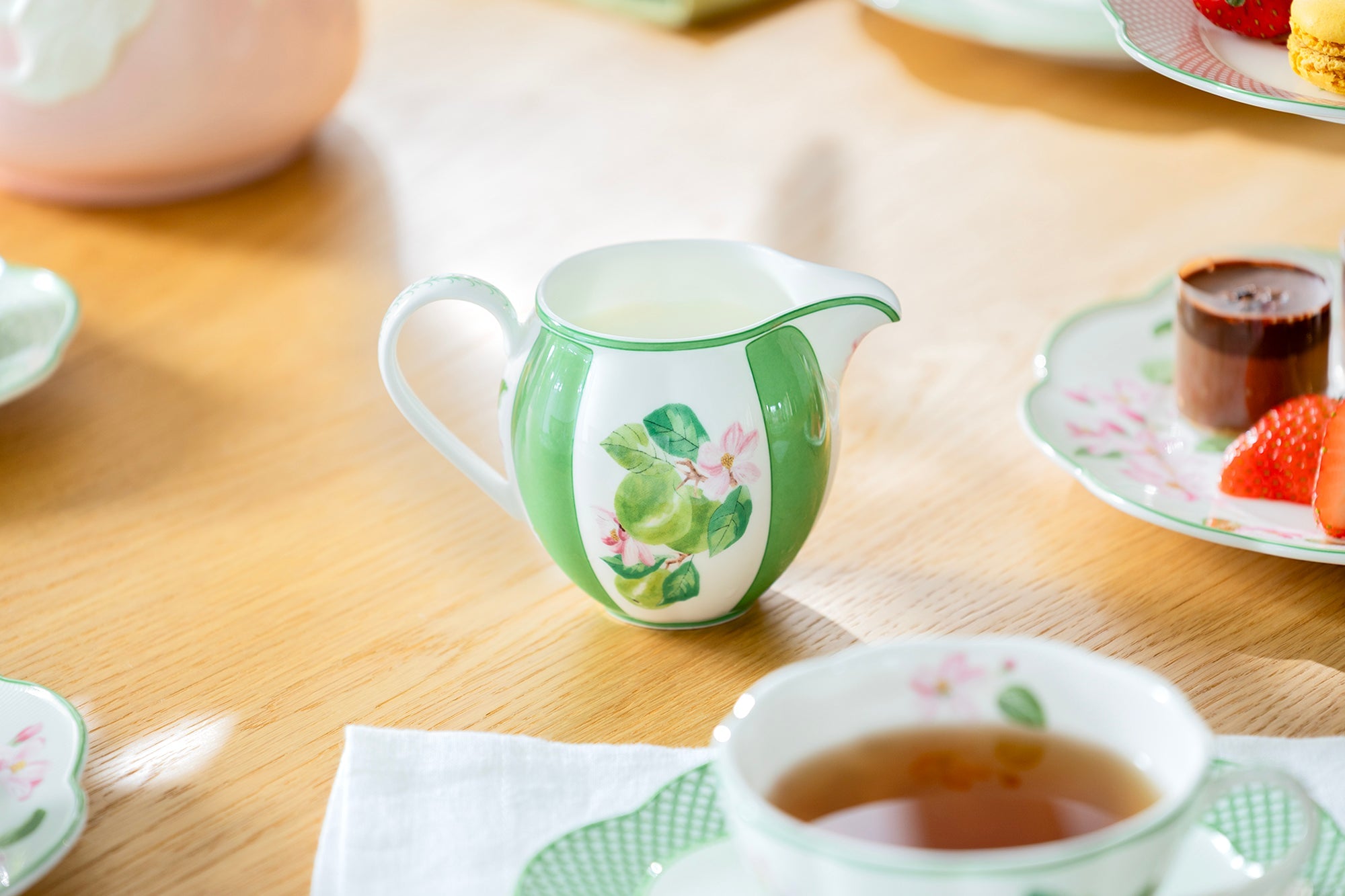 Apple Blossom Bone China Creamer Pitcher with Gift Box
