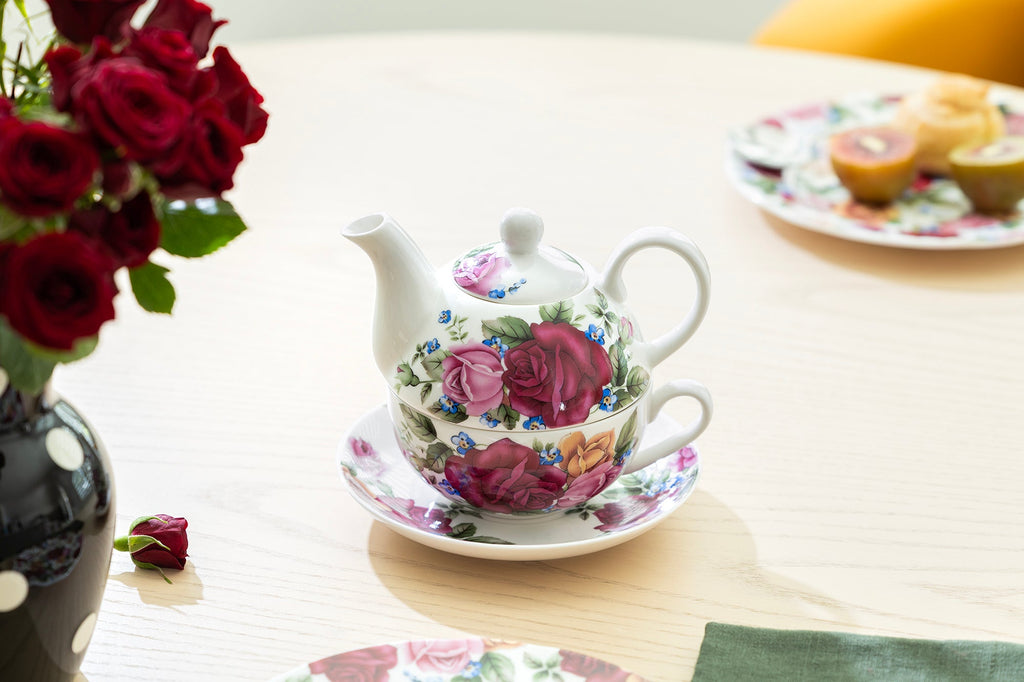 Rose Garden Fine Porcelain Tea For One Set