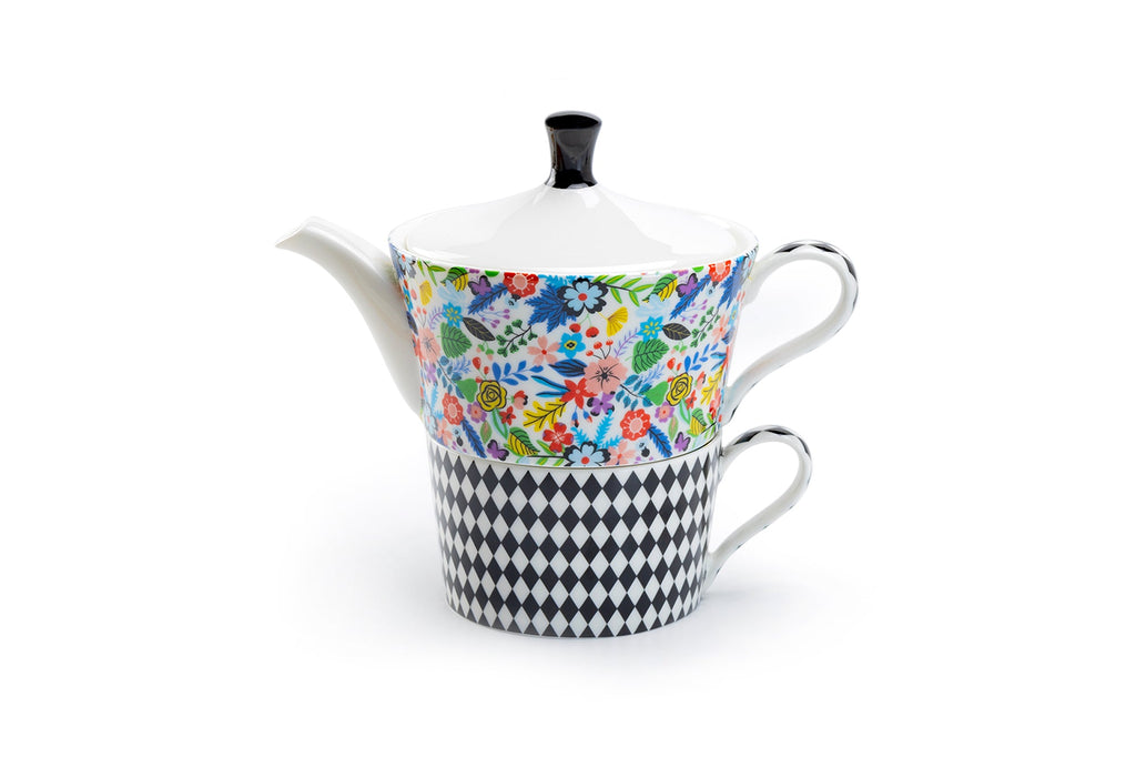 Mad Hatter Fine Porcelain Tea For One Set