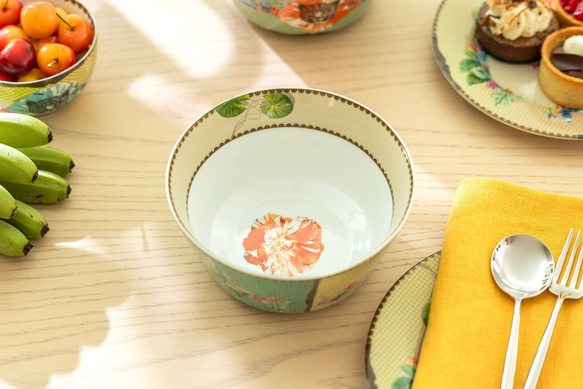 Summer Savanna Leopard Green Fine Porcelain Bowl