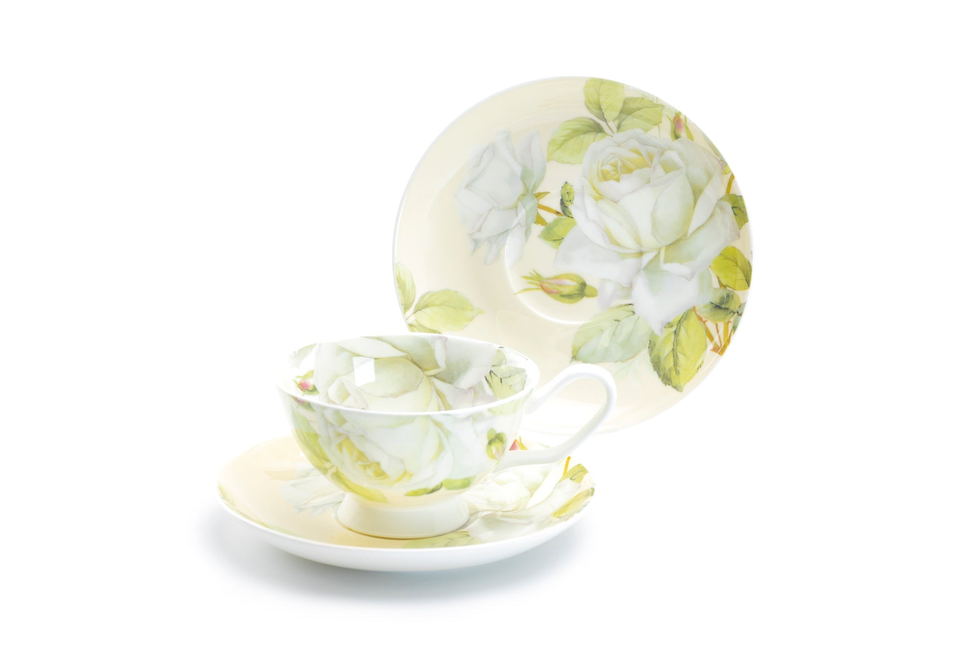 Iceberg Rose Bone China Tea Cup and Saucer