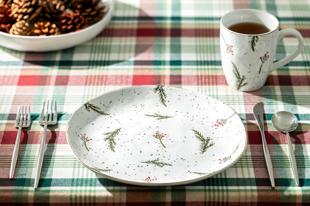 Holly Berries Organic Shape Dessert/Dinner Plate