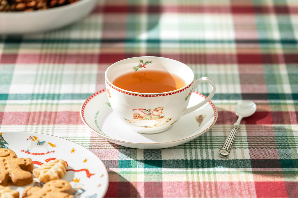 Christmas Rocking Horse Fine Porcelain Tea Cup and Saucer