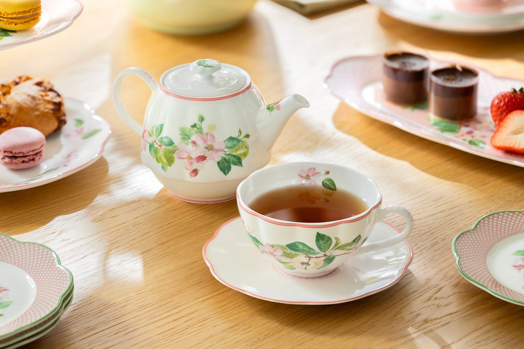 Apple Blossom Pink Bone China Tea For One Set with Gift Box