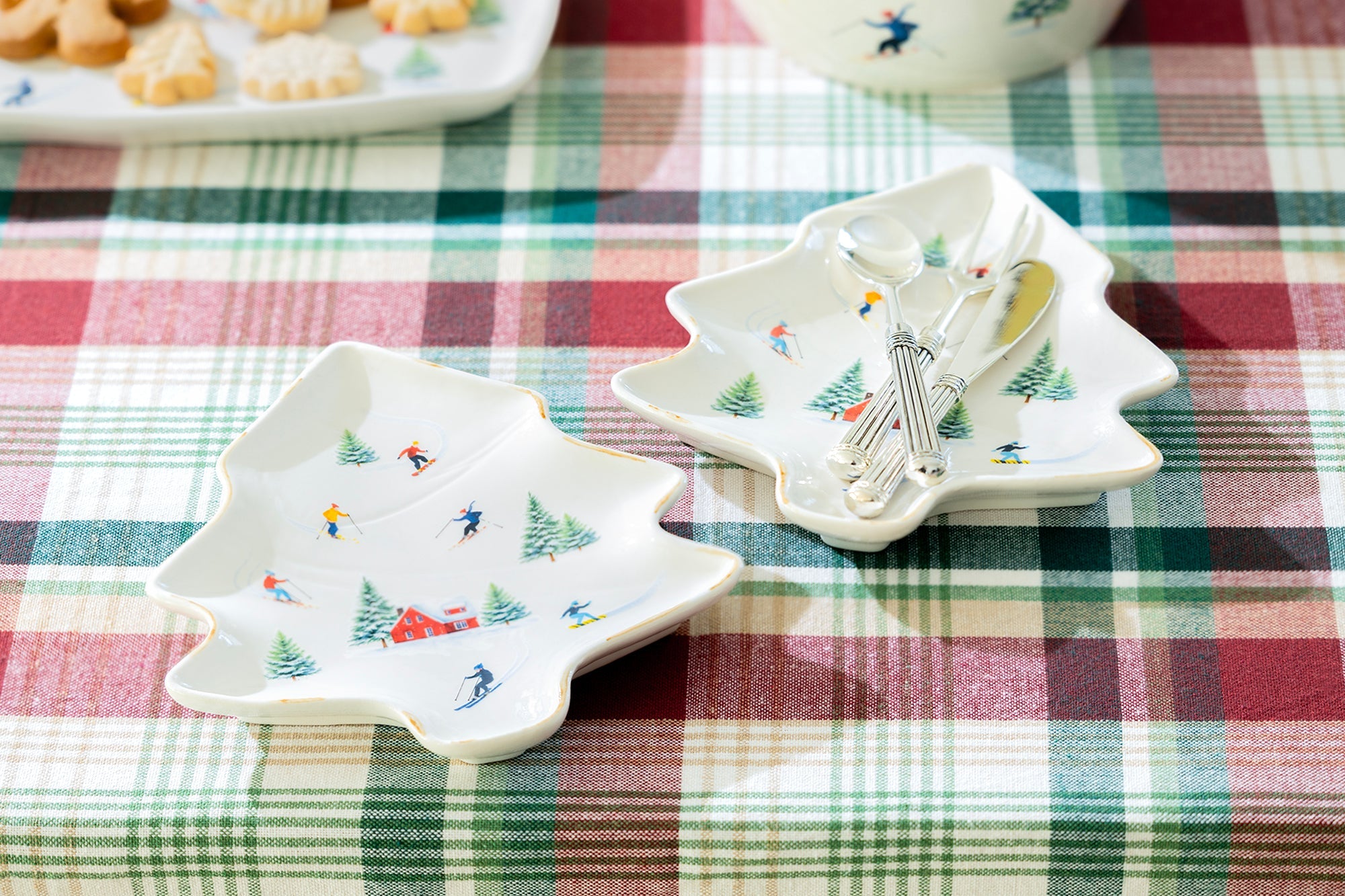 Winter Ski Slope Tree Shape Tray