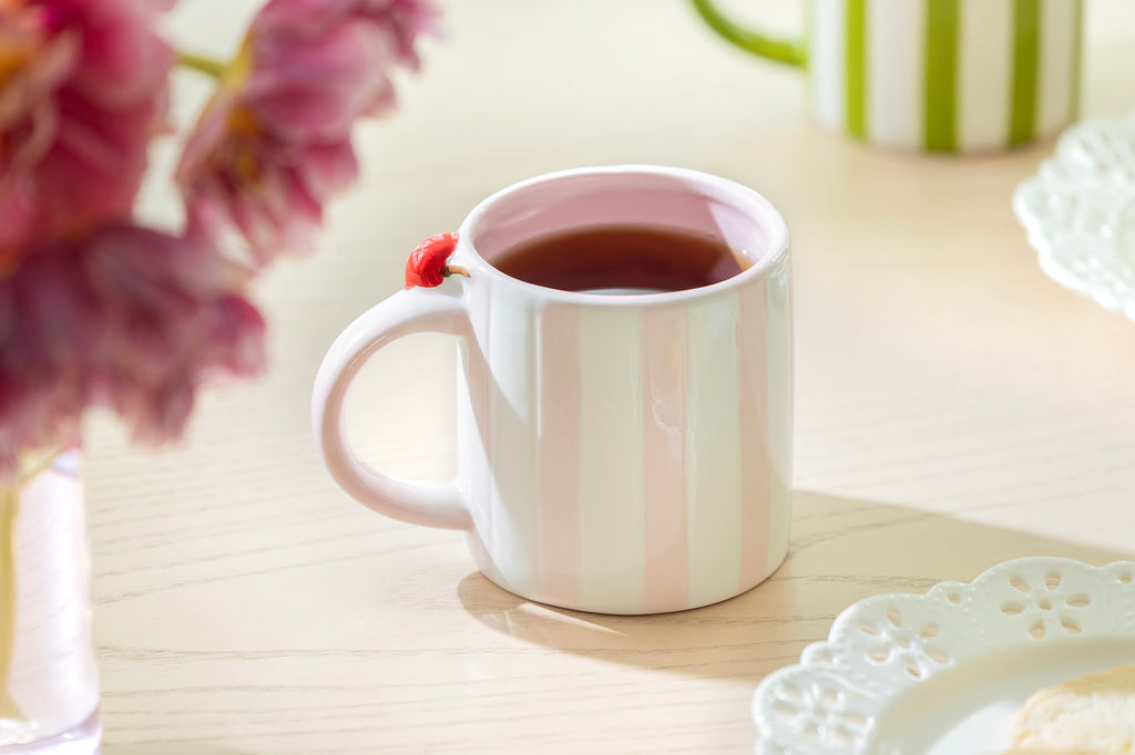 Cherry Pink Stripe Mug