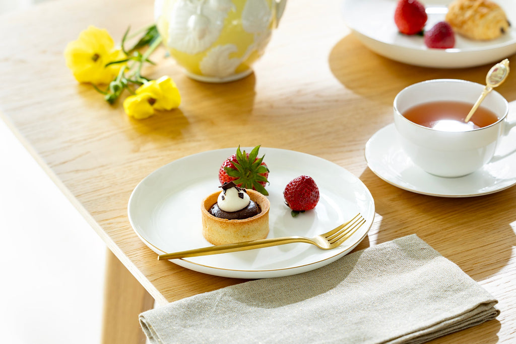 Gold Rim Blanc Bone China Dessert/Salad Plate
