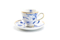 Blue Spring Flowers with Hummingbird Fine Porcelain Tea Cup and Saucer