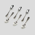 Silver Plated Demi Spoon with Antique Sunflowers Handle Set of 6
